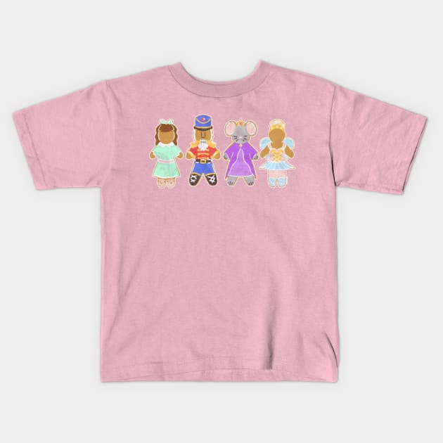 Gingerbread Ensemble Kids T-Shirt by Jan Grackle